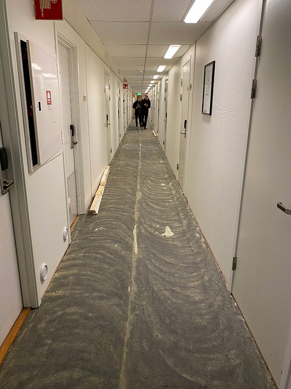 Korridor under renovering